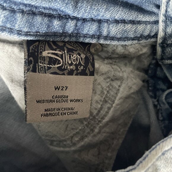 Silver Jeans Co. Suki Capri Light Wash Denim Womens W27 Western Glove Works - Picture 5 of 10